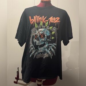 Blink 182 Mohawk Skull Ripper Logo Small Black Shirt Band Tee Y2K
